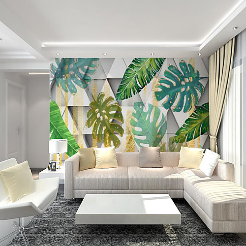 

Custom Self-adhesive Mural Wallpaper Fresh Leaves Suitable For Bedroom Living Room Coffee Shop Restaurant Hotel Wall Decoration Art Art Deco