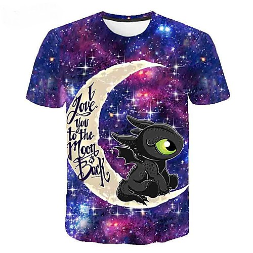 

Men's Daily Sports Basic / Exaggerated T-shirt - Galaxy / Color Block / 3D Black & White, Print Rainbow
