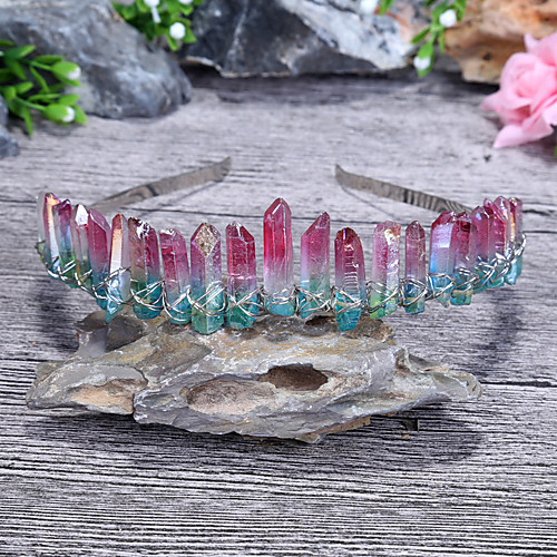 

Women's Tiaras For Wedding Party Evening Prom Festival Byzantine Alloy Blushing Pink 1pc