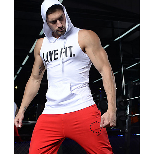 

Men's Sports Tank Top - Letter White