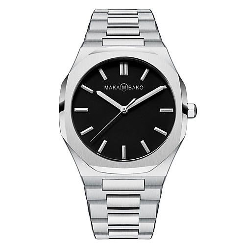 

Men's Steel Band Watches Quartz Stainless Steel 30 m Water Resistant / Waterproof Day Date Analog Black / Silver BlackGloden Black / Pink One Year Battery Life