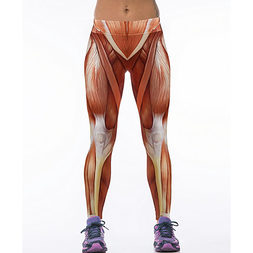 

Women's Sports Basic Legging - Geometric, Print Mid Waist Yellow One-Size