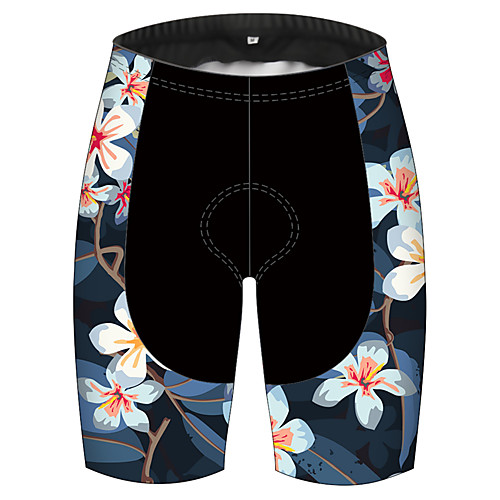 

21Grams Men's Cycling Shorts Bike Shorts Padded Shorts / Chamois Pants Breathable 3D Pad Quick Dry Sports Patchwork Floral Botanical Black / Blue Mountain Bike MTB Road Bike Cycling Clothing Apparel