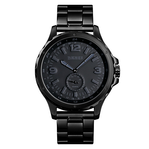 

SKMEI Men's Steel Band Watches Quartz Modern Style Stylish Stainless Steel Black 30 m Water Resistant / Waterproof New Design Casual Watch Analog Casual Minimalist - Black One Year Battery Life