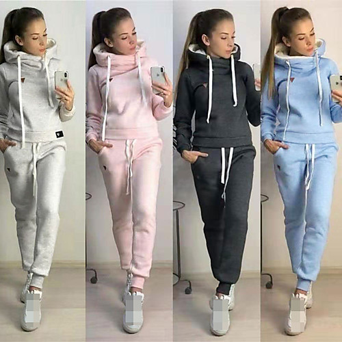 

Women's 2-Piece Tracksuit Sweatsuit Jogging Suit 2pcs Winter Pullover Running Fitness Jogging Breathable Soft Sportswear Athletic Clothing Set Long Sleeve Activewear Micro-elastic Regular Fit