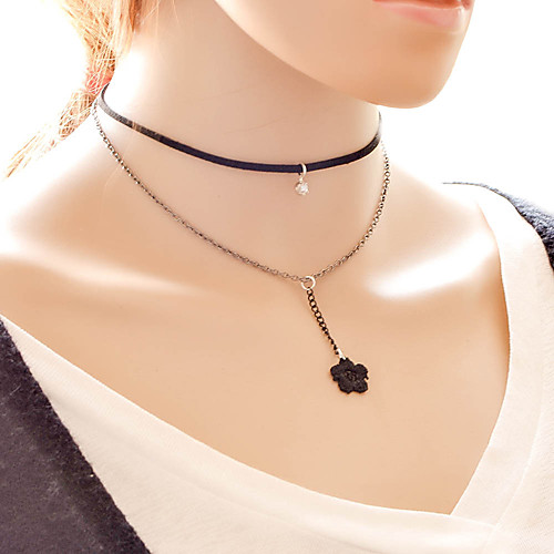 

Women's Choker Necklace Necklace Friends European Romantic Casual / Sporty Sweet Chrome Black 30 cm Necklace Jewelry 1pc For Street Festival
