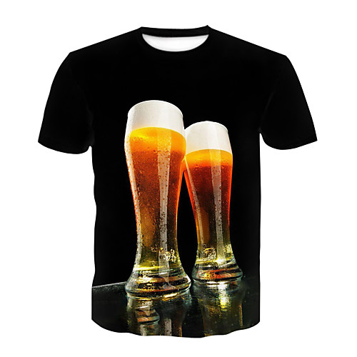 

Men's Party Club T-shirt - 3D / Beer Print Black
