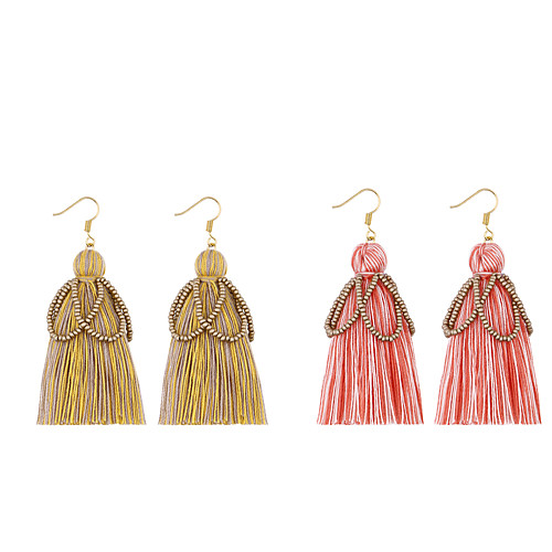 

Women's Drop Earrings Hoop Earrings Earrings Braided Leaf Sun Princess Stylish Boho European Romantic Rock Earrings Jewelry Purple / Blushing Pink / Red For Birthday Party Evening Gift Date 2 Pairs