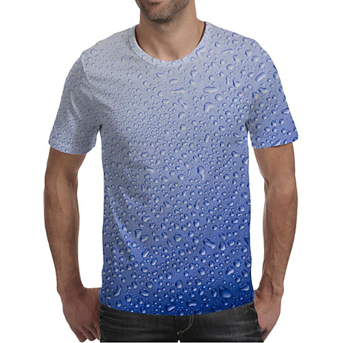 

Men's Daily Going out Exaggerated T-shirt - Geometric / 3D / Graphic Print Rainbow