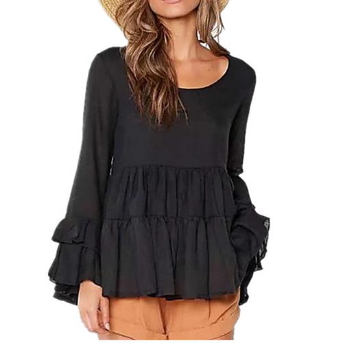 

Women's Mini Black Beige Dress Loose Solid Color S M