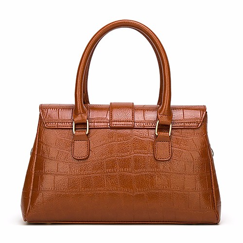 

Women's / Girls' PU Top Handle Bag Solid Color Red / Green / Brown