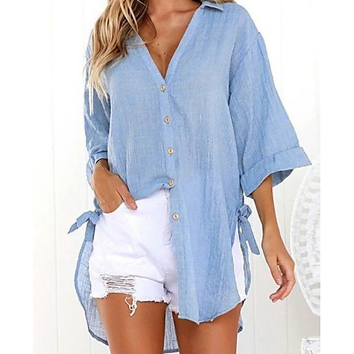 

Women's Daily Shirt - Solid Colored Yellow