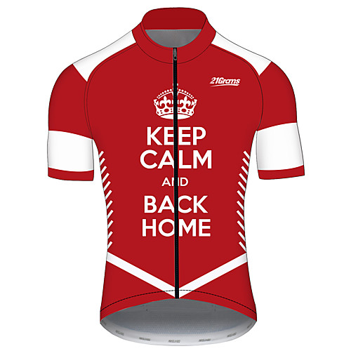 

21Grams Men's Short Sleeve Cycling Jersey Red / White Novelty Crown Bike Jersey Top Mountain Bike MTB Road Bike Cycling UV Resistant Breathable Quick Dry Sports Clothing Apparel / Stretchy / Race Fit