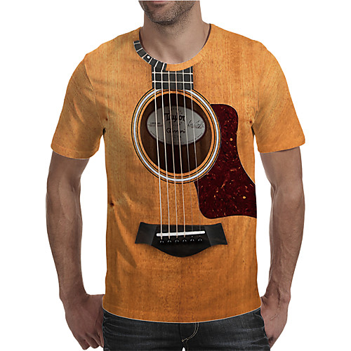 

Men's Holiday Going out Street chic / Exaggerated T-shirt - Geometric / Color Block / 3D Print Rainbow