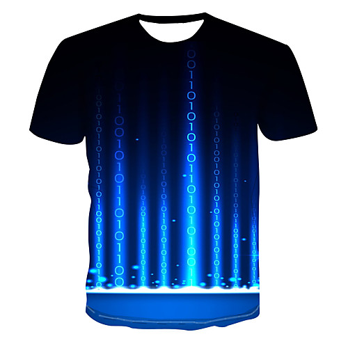 

Men's Club Weekend Street chic / Punk & Gothic T-shirt - Color Block / 3D / Letter Print Blue