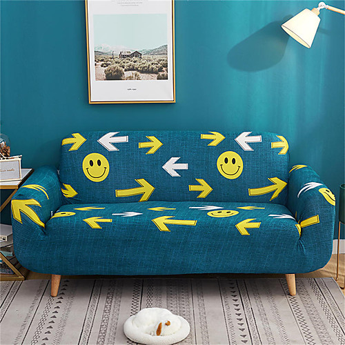 

Green Smile Arrows Print Dustproof All-powerful Slipcovers Stretch Sofa Cover Super Soft Fabric Couch Cover with One Free Pillow Case