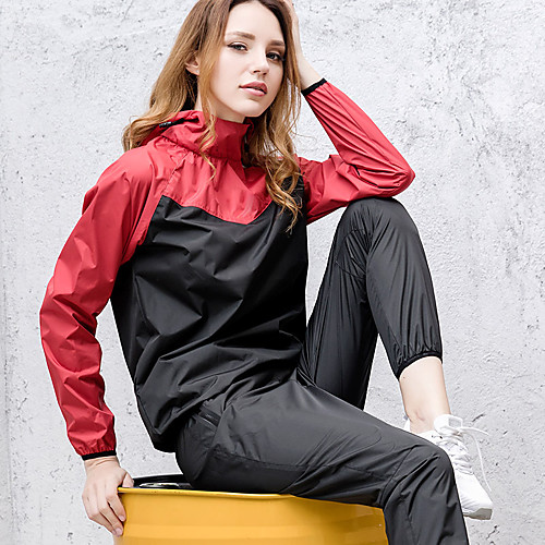 

Women's 2-Piece Patchwork Tracksuit Sauna Suit Sweatsuit 2pcs Winter Hooded Running Fitness Jogging Windproof Breathable Soft Sportswear Athletic Clothing Set Long Sleeve Activewear Micro-elastic