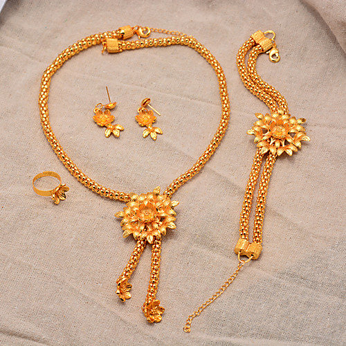 

Women's Jewelry Set Classic Tassel Trendy Ethnic Fashion Gold Plated Earrings Jewelry Gold For Christmas Wedding Gift Street Festival 1 set