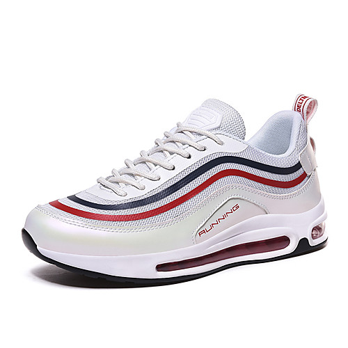 

Men's Mesh / Microfiber Fall / Spring & Summer Sporty / Casual Athletic Shoes Running Shoes / Walking Shoes Breathable Striped Red / White / Black