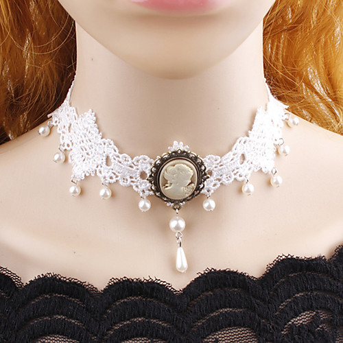 

Women's Choker Necklace Necklace Friends European Romantic Casual / Sporty Sweet Chrome White 31 cm Necklace Jewelry 1pc For Street Festival
