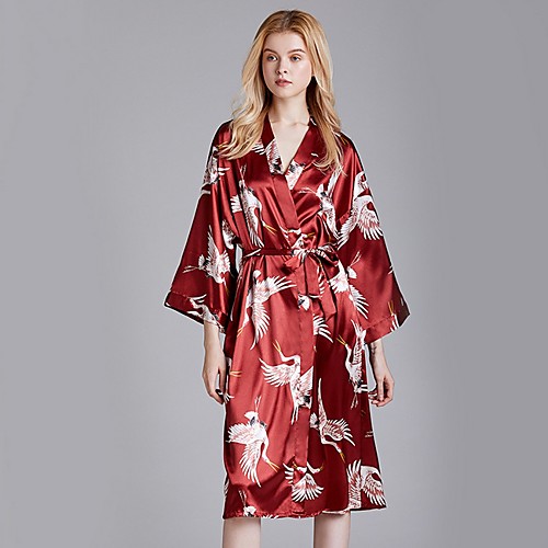 

Women's Deep V Robes Pajamas Geometric