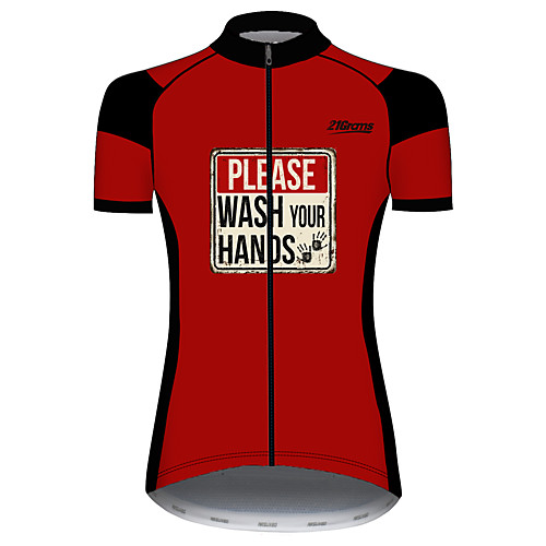 

21Grams Women's Short Sleeve Cycling Jersey 100% Polyester Black / Red Novelty Bike Jersey Top Mountain Bike MTB Road Bike Cycling UV Resistant Breathable Quick Dry Sports Clothing Apparel / Stretchy