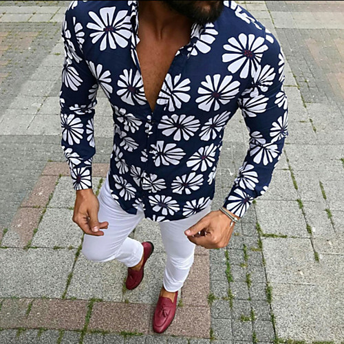 

Men's Daily Shirt - Floral Blue