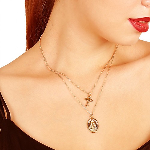 

Women's Necklace Friends European Romantic Casual / Sporty Sweet Chrome Gold Silver 44 cm Necklace Jewelry 1pc For Street Festival