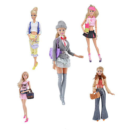 

Doll accessories Doll Clothes Doll Dress Simple Creative Kawaii Clothing Fabrics 5 pcs Children's All Toy Gift
