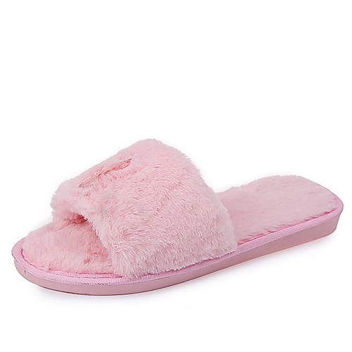 

Women's Slippers & Flip-Flops Flat Heel Round Toe PU Summer Purple / Pink / Black