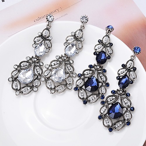 

Women's Drop Earrings Hollow Out Stylish Imitation Diamond Earrings Jewelry Blue / White For 1 Pair
