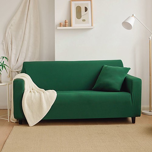 

Nordic Simple Solid Color Elastic Sofa Cover Full Package Single Double Three Person Sofa Cover Blackish Green