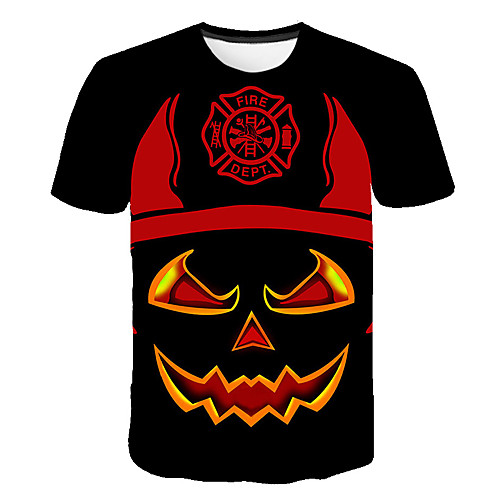

Men's Daily Going out Basic T-shirt - 3D / Graphic / Cartoon Print Black