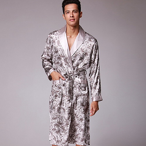 

Men's Notch Lapel Robes Pajamas Geometric