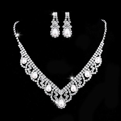 

Women's Jewelry Set Luxury Classic Elegant Fashion Earrings Jewelry Silver For Wedding Party Evening Gift Formal Engagement 1 set