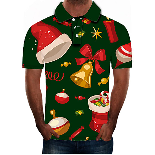 

Men's Daily Going out Street chic / Exaggerated Polo - Color Block / 3D / Graphic Red