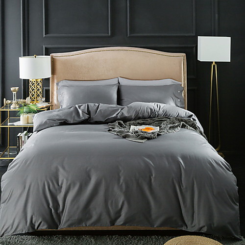 

Duvet Cover Sets 4 Piece Linen / Cotton Solid Colored Purple Printed Simple