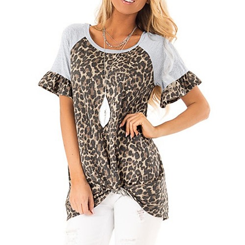 

Women's Daily T-shirt - Leopard Wine