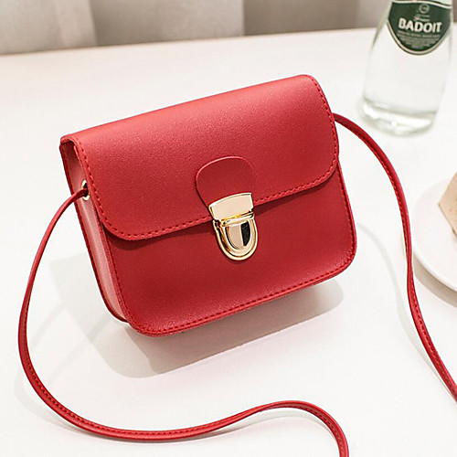 

Women's Polyester / PU Crossbody Bag Solid Color Blushing Pink / Red / White