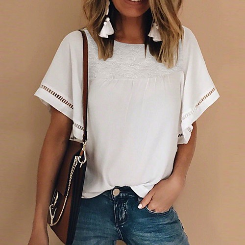 

Women's Daily T-shirt - Solid Colored White