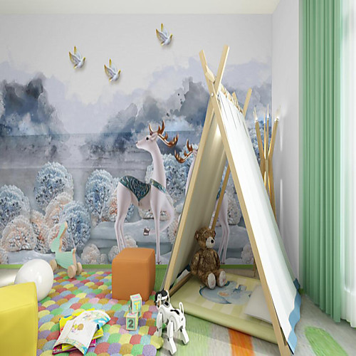 

Custom self-adhesive mural wallpaper animal children cartoon style suitable for bedroom children's room school party Art Deco / Cartoon Modern Wall Covering Mural / Wall Cloth Room Wallcovering