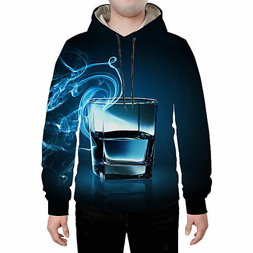 

Men's Casual / Basic Hoodie - Print / 3D Black US32 / UK32 / EU40