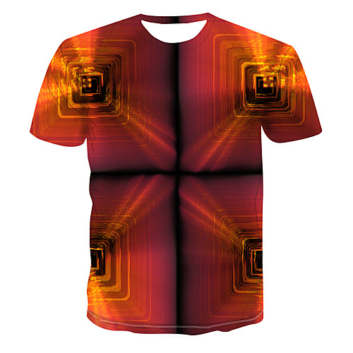 

Men's Club Weekend Street chic / Punk & Gothic T-shirt - 3D / Abstract / Graphic Print Orange