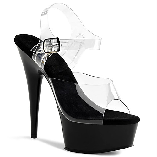 

Women's Sandals Stiletto Heel Peep Toe PU British Summer Black