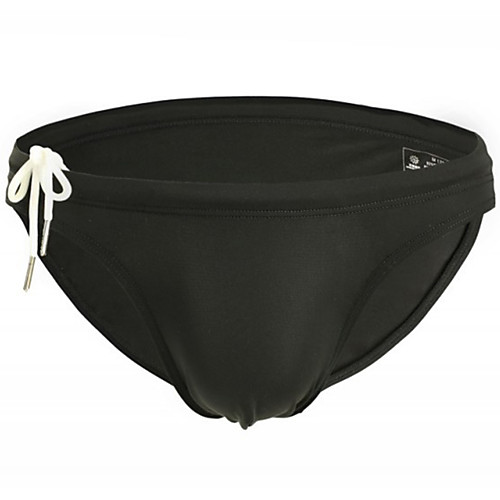 

Men's Basic Black Light Blue White Briefs Bikini Bottoms Swimwear Swimsuit - Solid Colored S M L Black