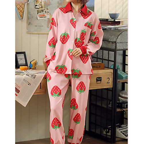 

Women's Shirt Collar Suits Pajamas Geometric