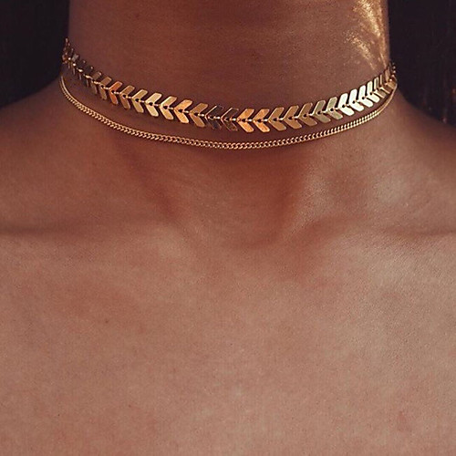 

Women's Choker Necklace Necklace Friends European Romantic Casual / Sporty Sweet Chrome Gold Silver 30 cm Necklace Jewelry 1pc For Street Festival