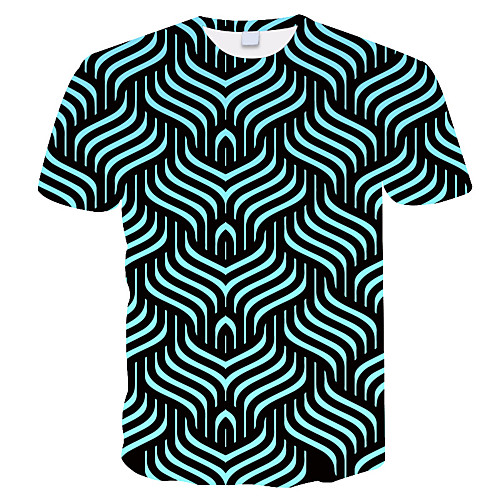 

Men's Daily Holiday Street chic / Exaggerated T-shirt - 3D / Tie Dye / Animal Wolf, Print Rainbow