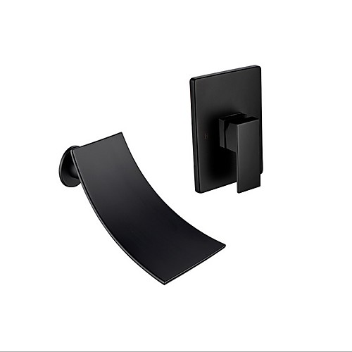 

Bathroom Sink Faucet - Wall Mount / Waterfall / Widespread Electroplated Wall Mounted Single Handle One HoleBath Taps