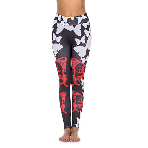 

Women's High Waist Yoga Pants Winter 3D Print White Black Running Fitness Gym Workout Leggings Sport Activewear Quick Dry Butt Lift Tummy Control High Elasticity Skinny